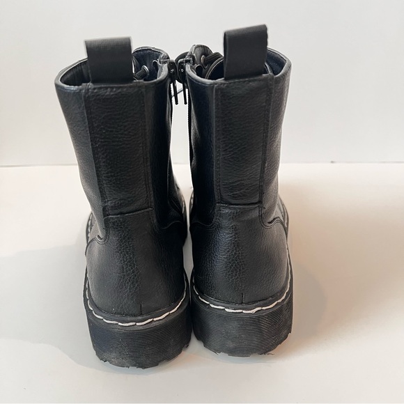 SINCERELY JULES Harley Black Leather Combat Boots. Size 8. Gently Used Condition - Picture 5 of 11